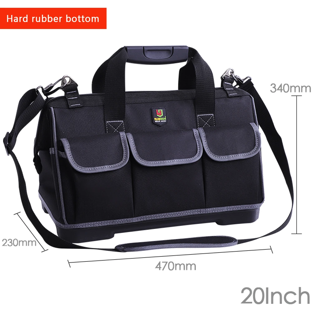 Rubber 20 Inch Большая емкость сумки для инструментов органайзер для металлических изделий Ремень Через Плечо мужские дорожные сумки гаечный ключ инструментарий электрик плотник сумка рюкзак - Цвет: Rubber 20 Inch