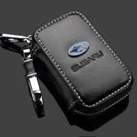 leather car key cover storage case shell wallet for subaru legacy outback forester impreza wrx brz car accessories