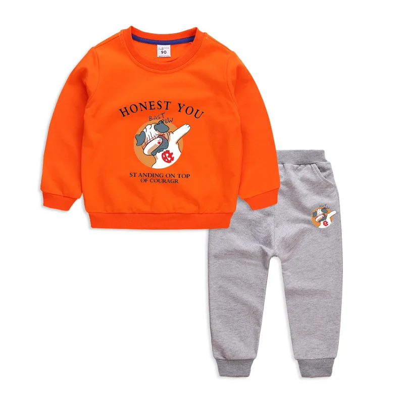 

Children's Clothing Boys Girls Spring Autumn Suits 2021 New Trends Cotton Kids Clothes Unisex 2-piece Set Sweatshirts Trousers