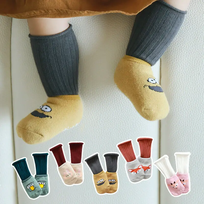 Новые детские рождественские зимние милые Мультяшные нескользящие носки для