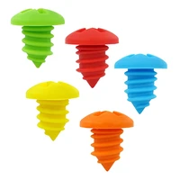200pcs silicone red wine stopper screw shape wine bottle cap creative wine accessories home party use food grade kitchen gadget