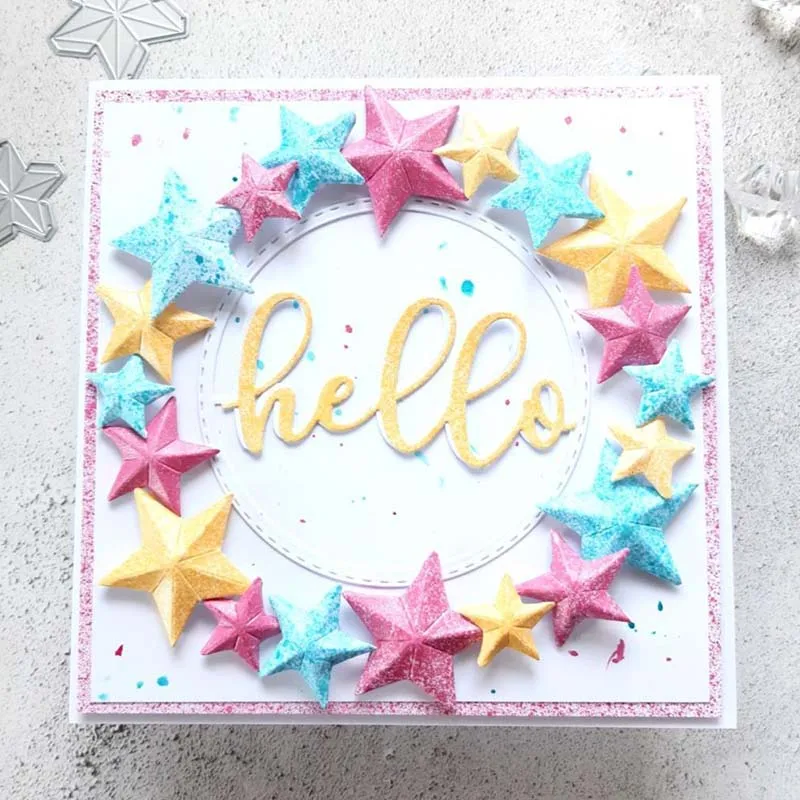 

JC 3pcs Star Flower Shape Metal Cutting Dies DIY for Scrapbooking Handmade Paper Card Make Stencil Craft Mold Mould Model Decor