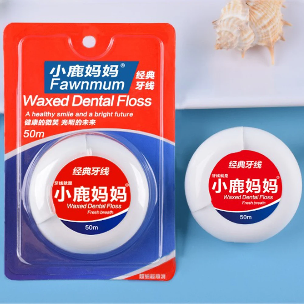 Портативная зубная нить для ухода за зубами уход полостью рта 50 м микровоск