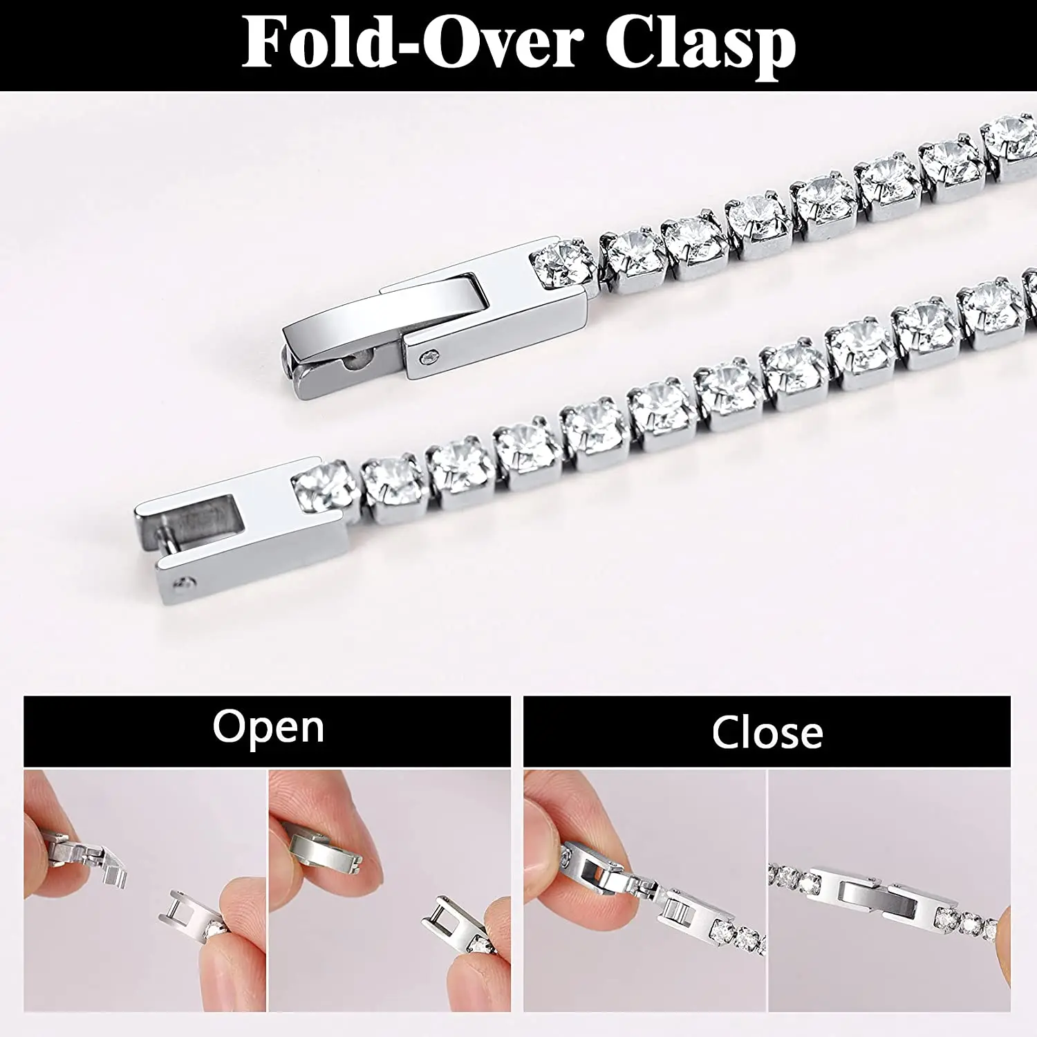 Ожерелье из теннисной цепи с фианитом 3 мм