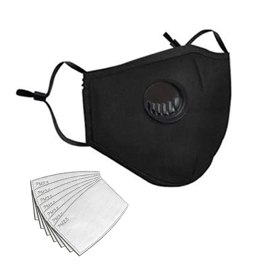 Унисекс Хлопок пылезащитный PM2.5 загрязнения Половина лица рот маска с 7 шт