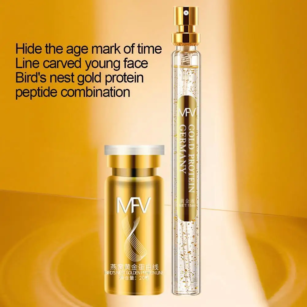 

Сыворотка для лица с коллагеном и шелковой нитью, 24k золота