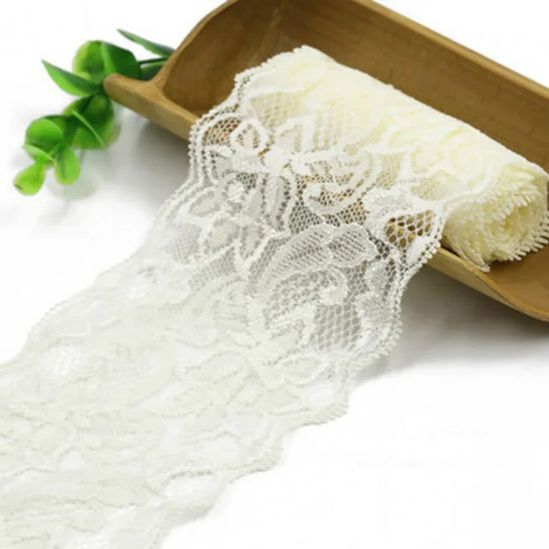 African Lace Fabric Trims 2meter 8cm Width Elastic Embroidery DIY Craft Sewing Decorative Ribbon for Garment Wedding | Дом и сад