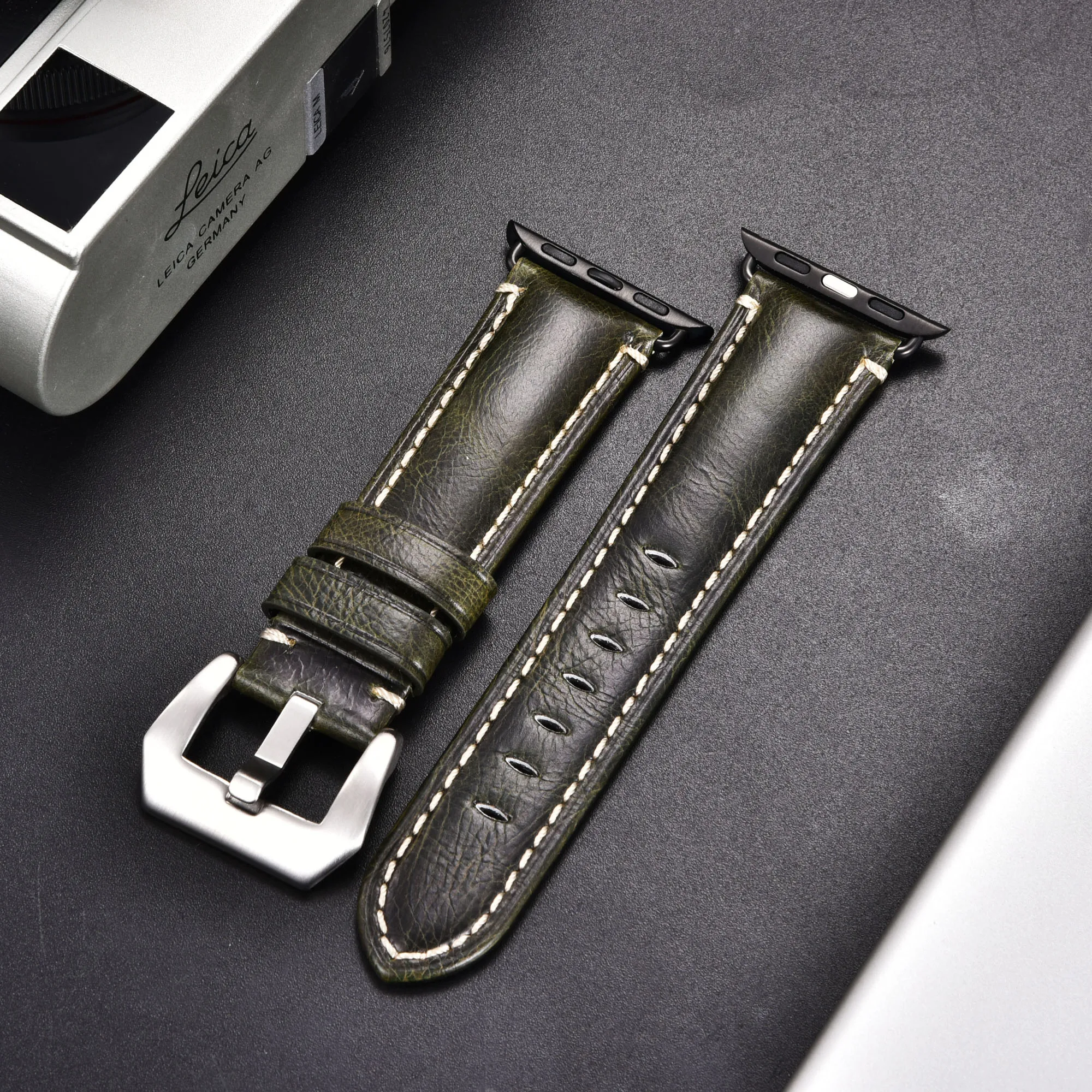 Ручной работы итальянский импортный кожаный ремешок для часов Apple Watch серии 5 4 3 38