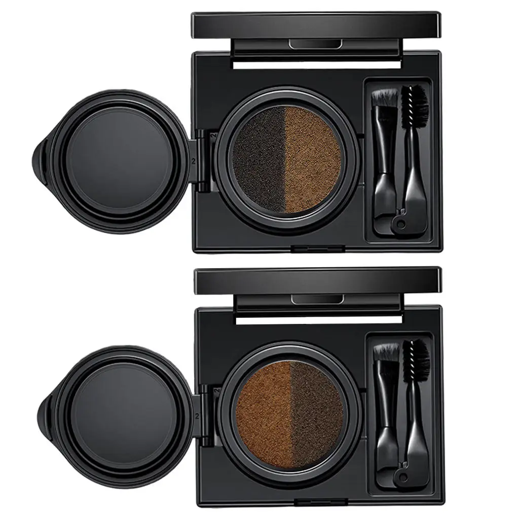 

2-Colors Eyebrow Powder Cosmetic Set Built in Mirror Waterproof Makeup Shading Kit Eye Brow Palette Birthday Girl Professionals