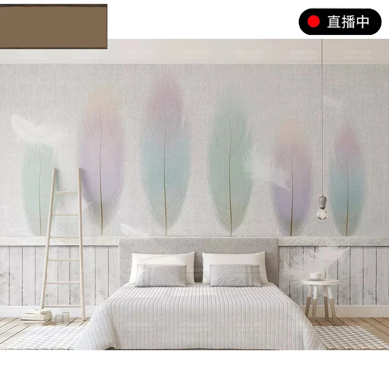 3D-обои в скандинавском стиле ручная роспись теплые чернильные перья для спальни