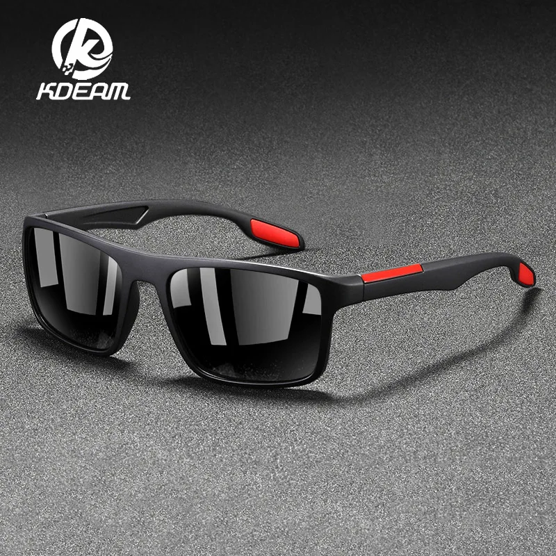 Мужские зеркальные солнцезащитные очки KDEAM ультралегкие квадратные
