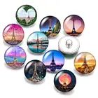 DB1010 Эйфелева башня декорации 18 мм кнопки 10 шт. круглые фото кабошоны разрисованные изделия из стекла стиль для кнопки ювелирные изделия