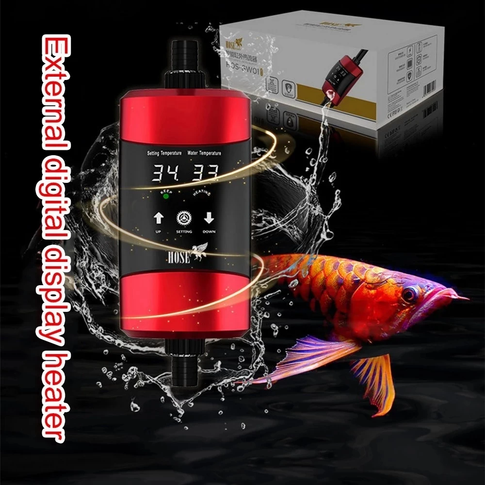 1200W Aquarium External Heater Fish Tank Digital Water Heating Rod Automatic Constant Temperature Control Thermostat 220V-240V