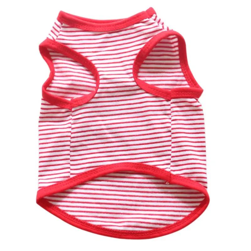 Летняя рубашка для питомца щенка полосатая жилетка котенка кота футболка