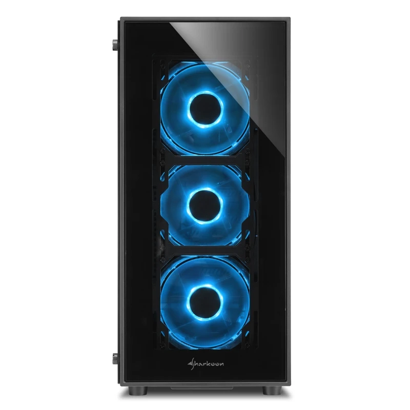 Корпус игровой для компьютера Sharkoon TG5 blue ATX Midi-Tower 4x 120mm fan led 2x USB 2.0 3.0 Audio без БП |