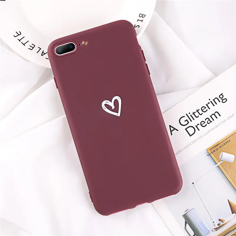 2437R Силиконовый чехол Moskado для iPhone X XR XS Max 7 8 6 6s Plus 5 5S SE Love Heart Letter чехол для телефона с рисунком в виде животного мягкий чехол из ТПУ - Цвет: 2437R