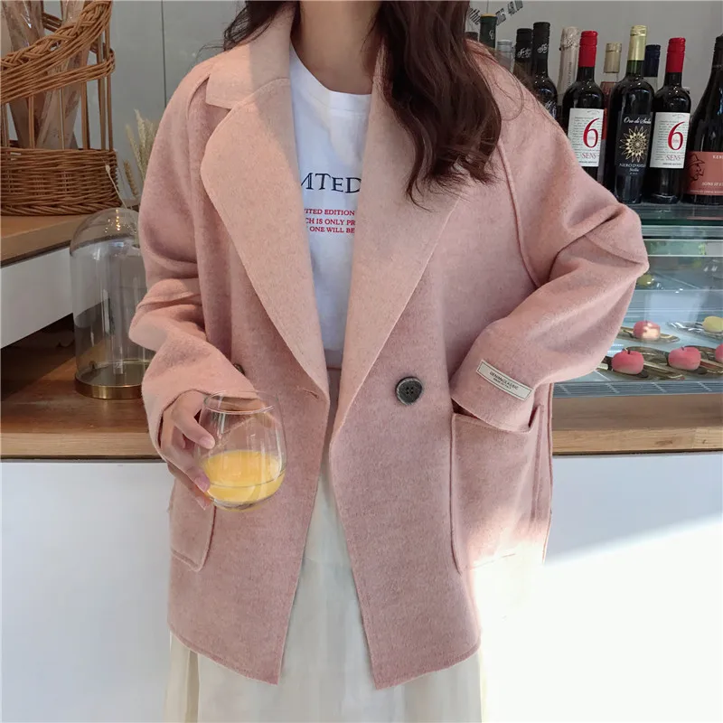 

Womens Cotton Polyester Blend Hip Length Trench Outerwear Loose Fashion Coat