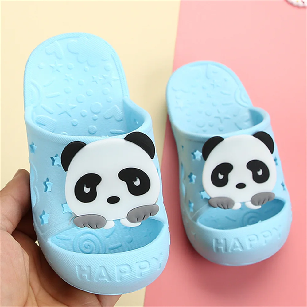 Босоножки для дома тапочки с защитой пальцев панда единорог девочек и мальчиков