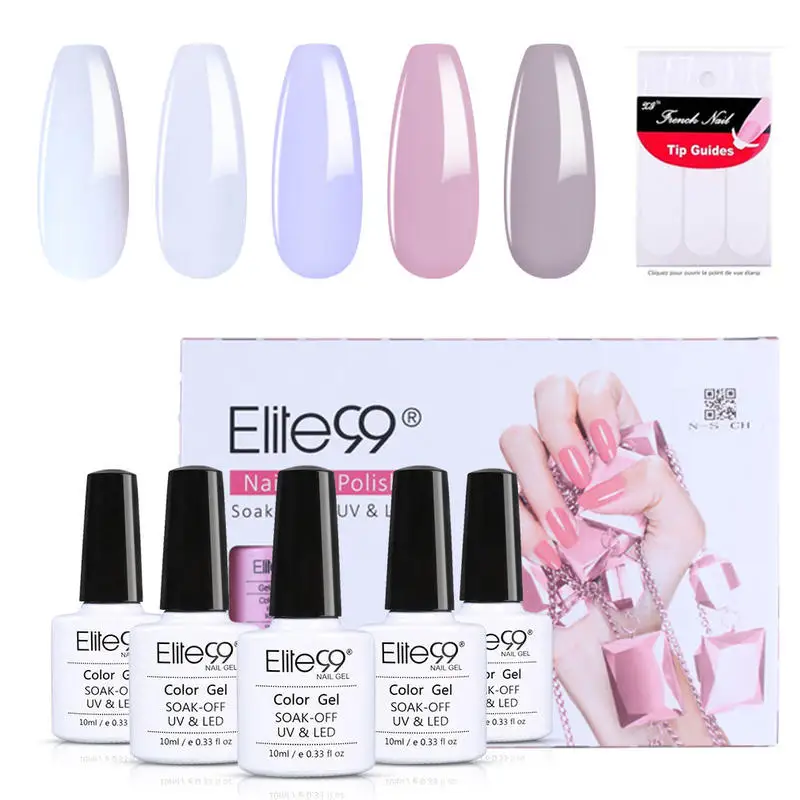 

Elite99 5 pieces/set Nail Gel Polish Set Shimmer Glitter 10ml Gel Nail Polish Soak Off Semi Permanent Hybrid Varnish Gel Lacquer