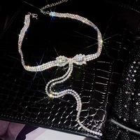 shiny bowknot choker necklaces for women pearl necklace green zircon friends gifts luxury elegant collares aesthetic jewelry
