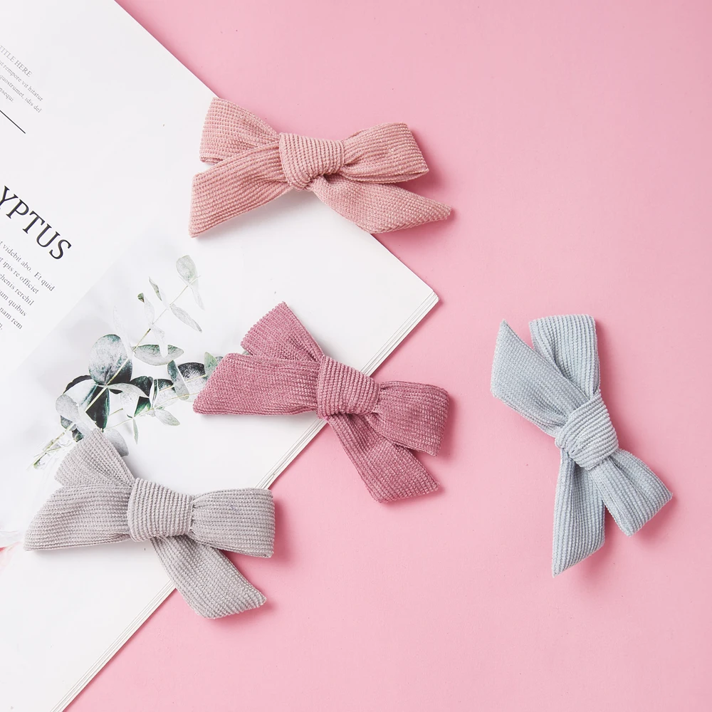 Вельветовые зажимы для детей милая заколка-Пряжка аксессуары банты девочек