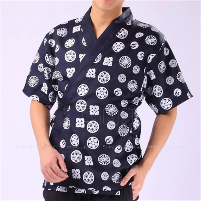 Халат-кимоно для ресторана суши шеф-повара с принтом |