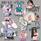 Модные трендовые красивые наклейки с рисунком, декоративные нашивки для одежды, футболка сделай сам, аксессуары для утюга