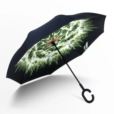 11 Ветрозащитный обратный складной двойной слой перевернутый Chuva зонтик Женский Для xiaomi самостоящий защита от дождя c-крюк руки для автомобиля - Цвет: 11