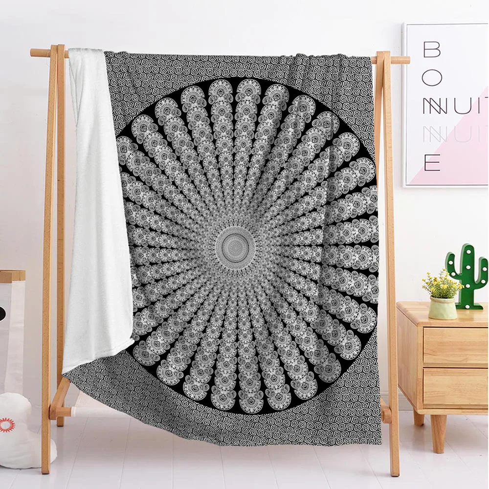Новинка 2020 экспортное двухместное одеяло с богемным узором для сна фланелевое
