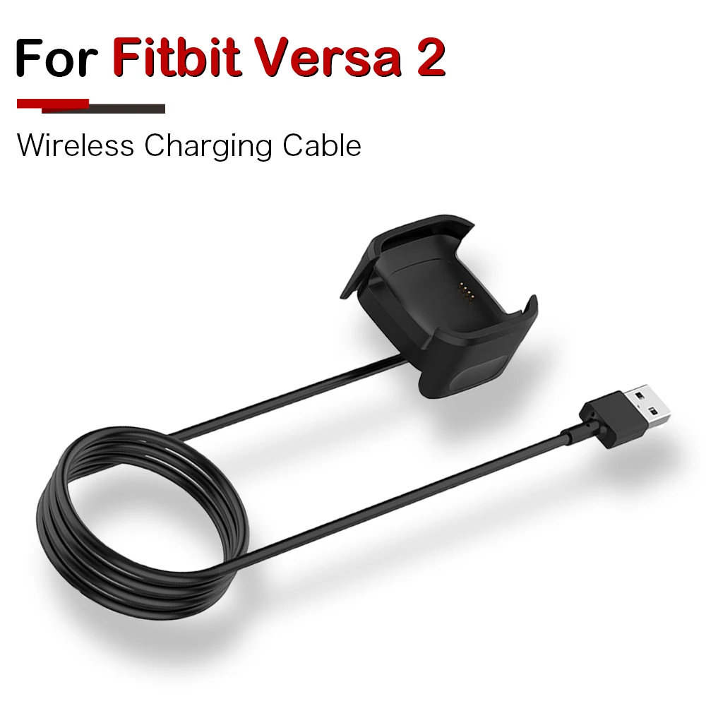 USB Charger Dock For Fitbit Versa 2 Portable Power Adapter Safety Fast Charging Cable For Fitbit Versa2 Smart Watch Accessories replaceable usb charger for fitbit charge 2 smart bracelet charging cable for fitbit charge 2 3 wristband dock adapter 3 colors