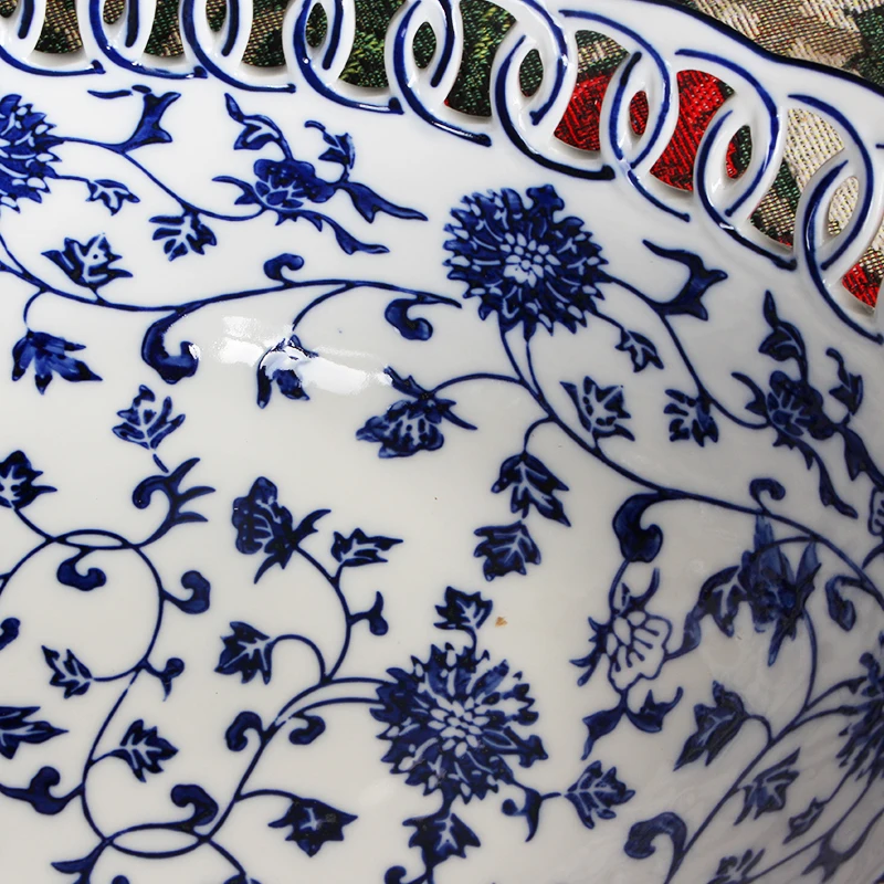 Голубая и белая фотография для гостиной креативная Бытовая корзина фруктов