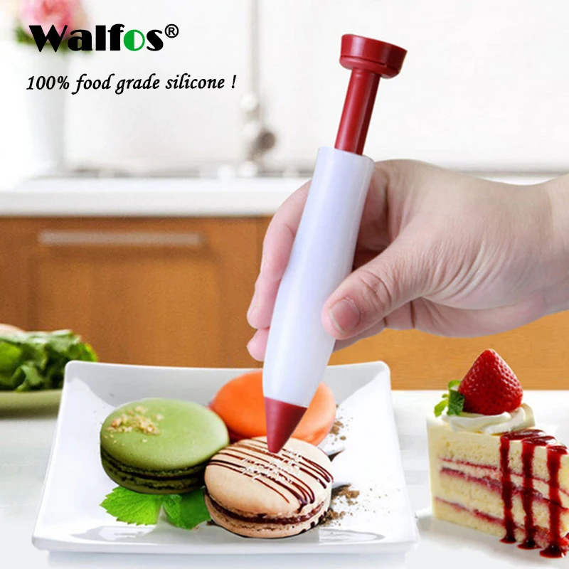 

WALFOS Pastry Cream Chocolate Decorating Syringe Dessert Cake Drawing Pen Cookie Cake Decorating Tools Icing Piping Nozzles Tip