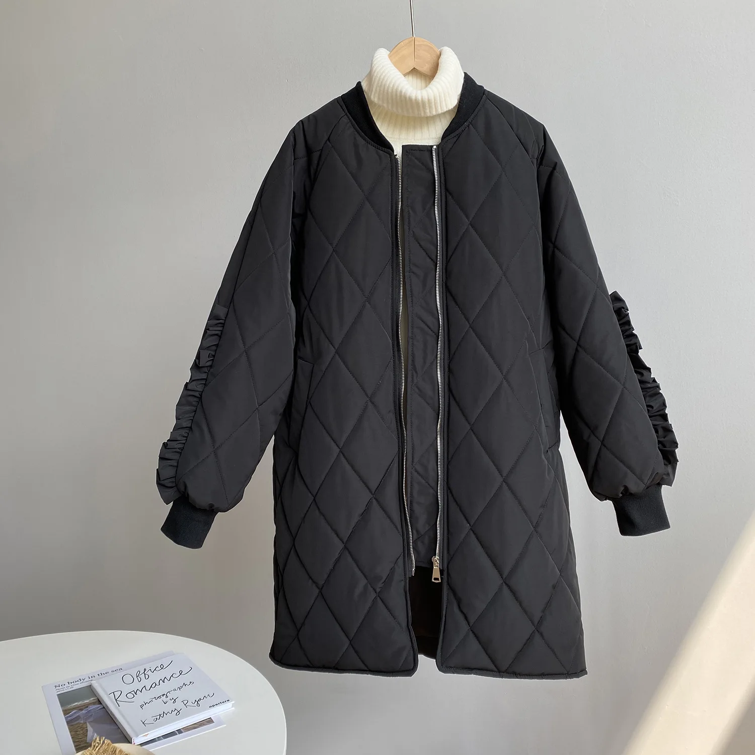 

Women Medium Long Cotton Padded Jacket With A Sense Of Design Fashion Version 2020 New Winter Diamond Down Oversized Coat Female