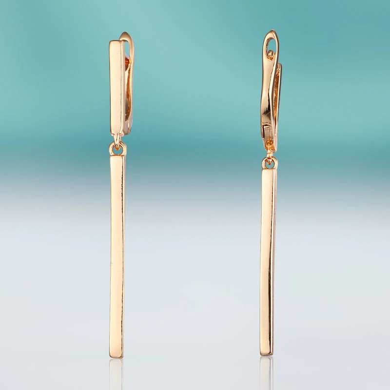 Женские длинные сережки с золотым металлическим стержнем медные геометрическим