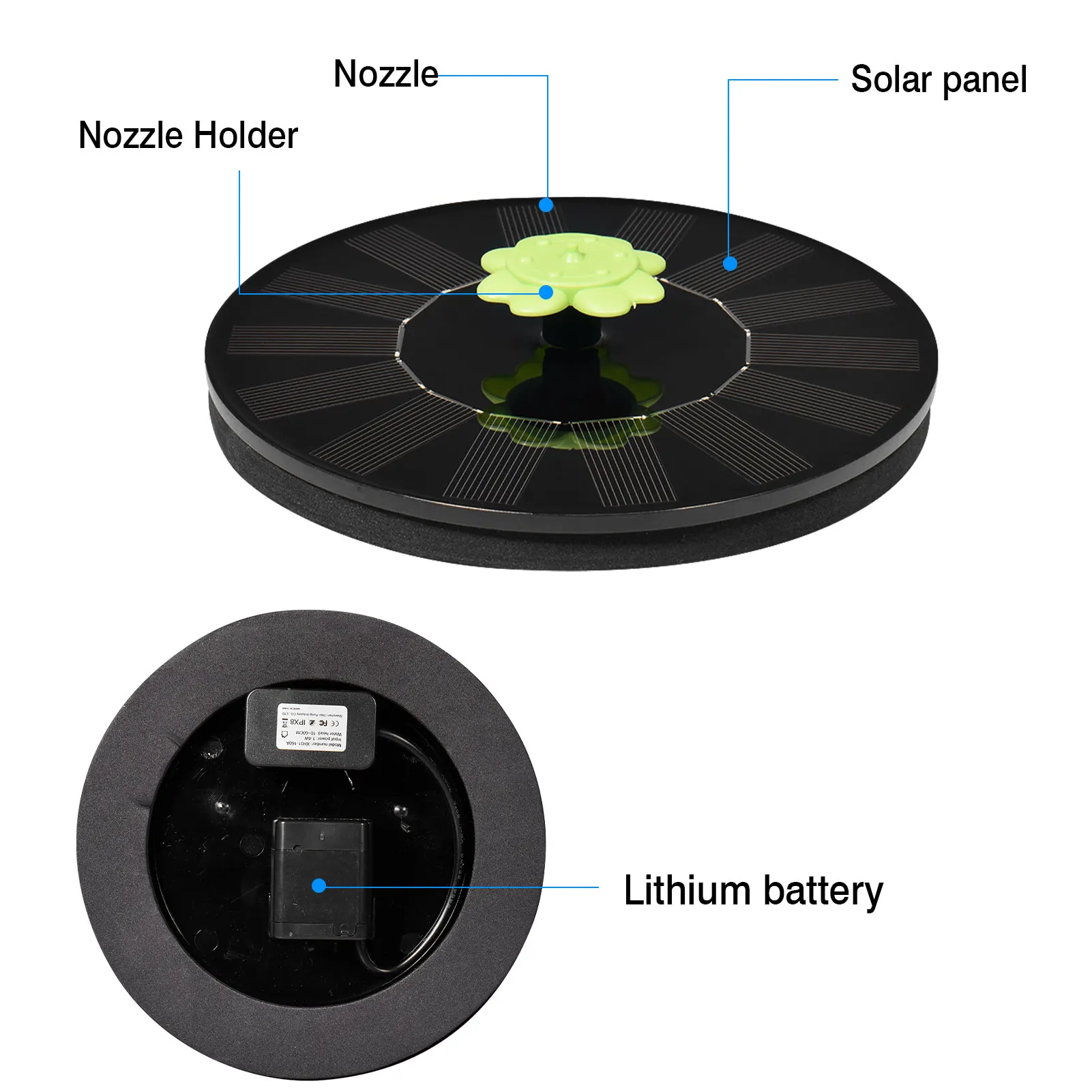 

Floating Solar Fountain Garden Pool Pond Decoration Solar Panel Powered Fountain Water Pump Birdbath Garden Decoration