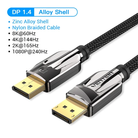 Vention DisplayPort 1,4 кабель 8K 60Hz 4K HDR 165Hz Дисплей порт аудио кабель для видео ПК ноутбук ТВ дисплей порт 1,4 DP кабель 1,2
