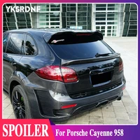 yksrdnf real carbon fiber rear wing trunk lip roof spoiler for porsche cayenne 958 2011 2012 2013 2014 year