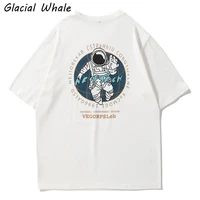 glacialwhale mans oversized t shirt men summer top astronaut print t shirts harajuku cotton tshirt male white t shirt for mens