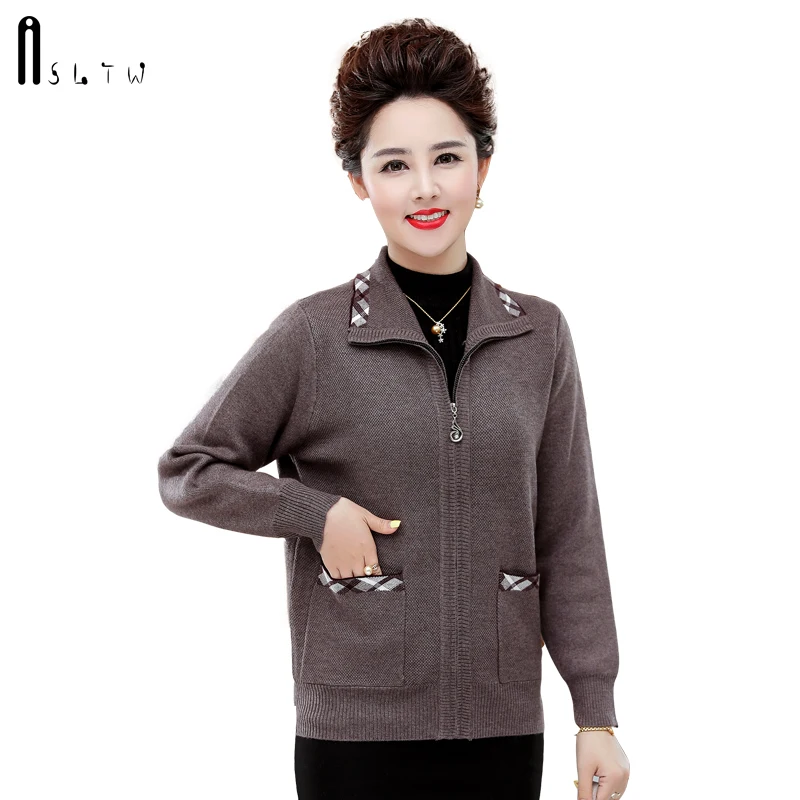 ASLTW кардиган с лацканами свитер пальто новинка Осень-зима на молнии для женщин