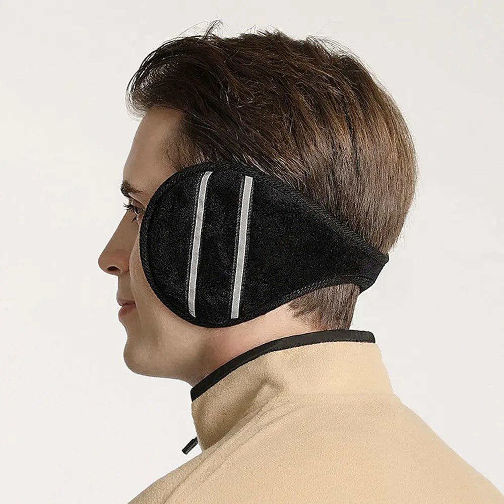

Reflective winter ear protection earmuffs to keep warm men's plush earmuffs thick solid color ear warmer ear bags