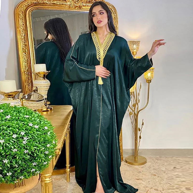 Женский Дубай открытая передняя одежда Abaya мусульманский женский кардиган с