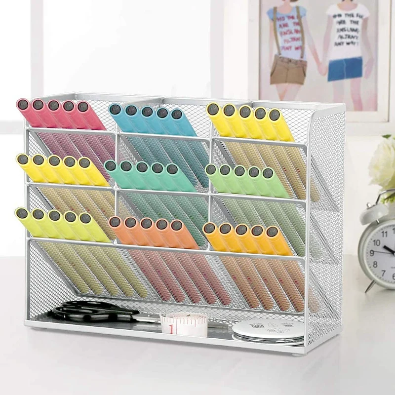 

Multifunctional Mesh Desktop Storage Bag, Large Capacity Storage Pen Holder,Home Office Storage Bag, Art Supplies