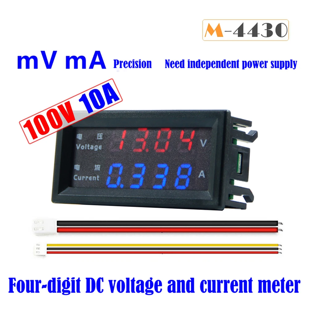 

Тестер измеритель емкости M4430 DC 100V 200V 10A цифровой вольтметр Амперметр светодиодный дисплей измеритель напряжения