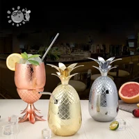 500ml wine cup stainless steel pineapple shape cocktail glass bar cafe fashion party mug