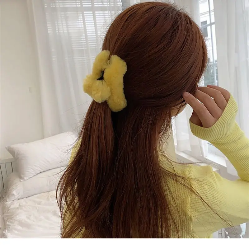 

Hair Clips for Women Styling Free Shipping 2021 Girl's claw style hairpin plush headdress fashion hair accessories
