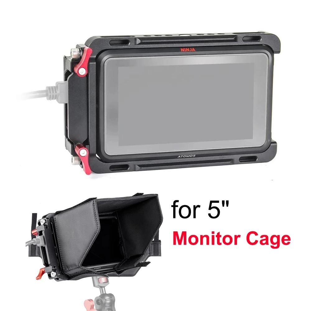 

EachRig клетка для монитора со встроенным рельс NATO дополнительный HDMI-хомут для кабеля для ATOMOS Ninja V Shinobi 5 дюймов Камера с полевым монитором