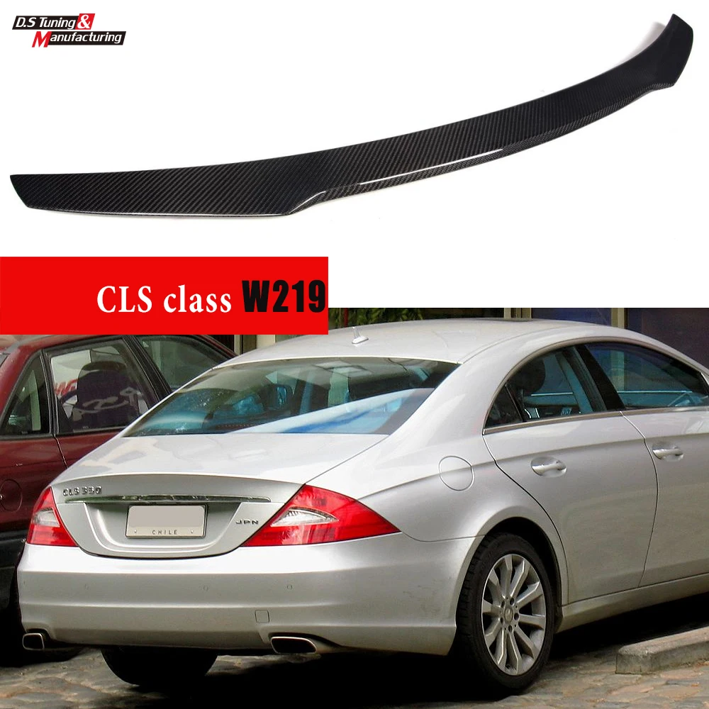 

2004 - 2011 CLS280 CLS320 CLS350 CLS500 CLS55 CLS63 спойлер для заднего багажника из углеродного волокна Дека крышка спойлер крыло для CLS класс W219