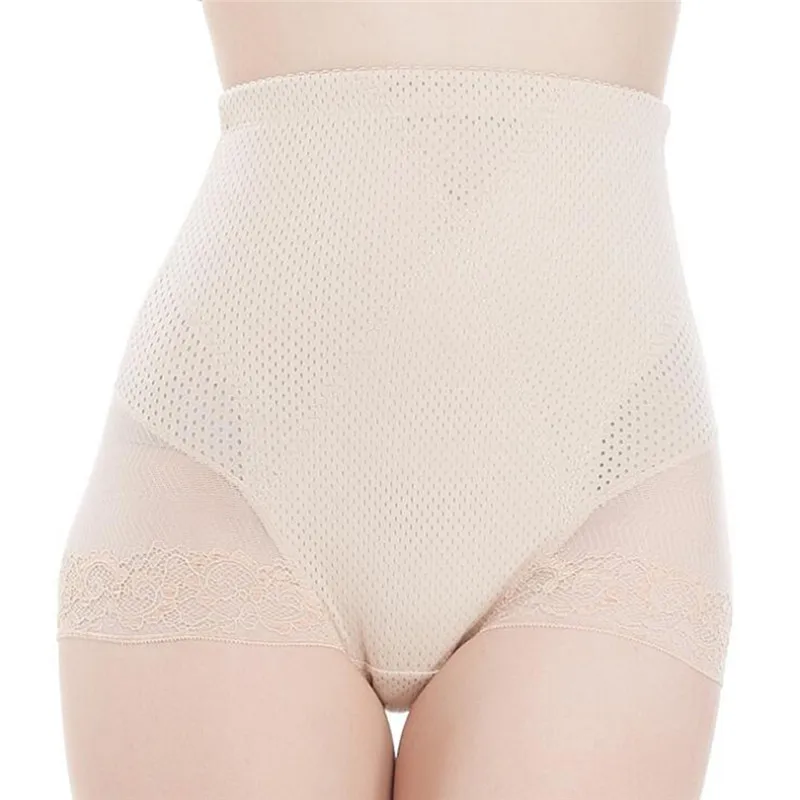 Высокая талия тонкое нижнее белье женские сетчатые нейлоновые трусы Женские