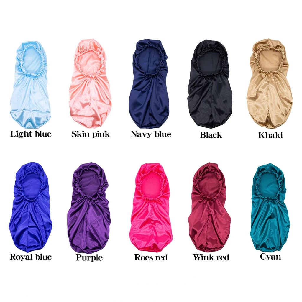 

1PC Women's Stretch Satin Night Cap Long Curly Hair Cap Hair Care Cap Sleeping Hat