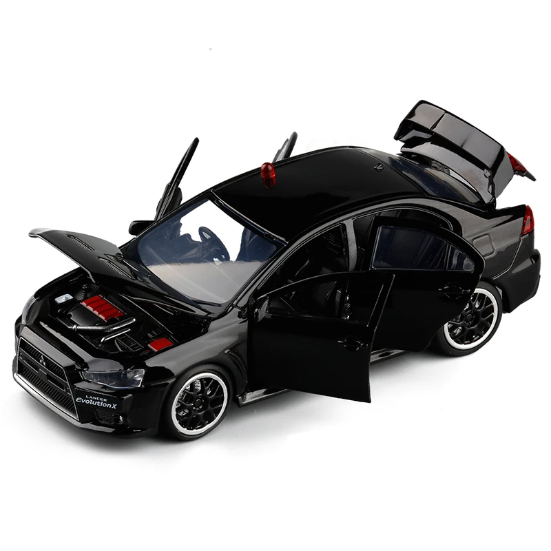 Игрушечный автомобиль 1:32 Lancer Evolution полицейская модель из металлического сплава